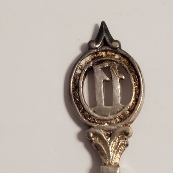 Antique 4 Pc Nickel Silver Coffee Spoon Twist Handle Numbered C.R. Carlstrom - Picture 10 of 14